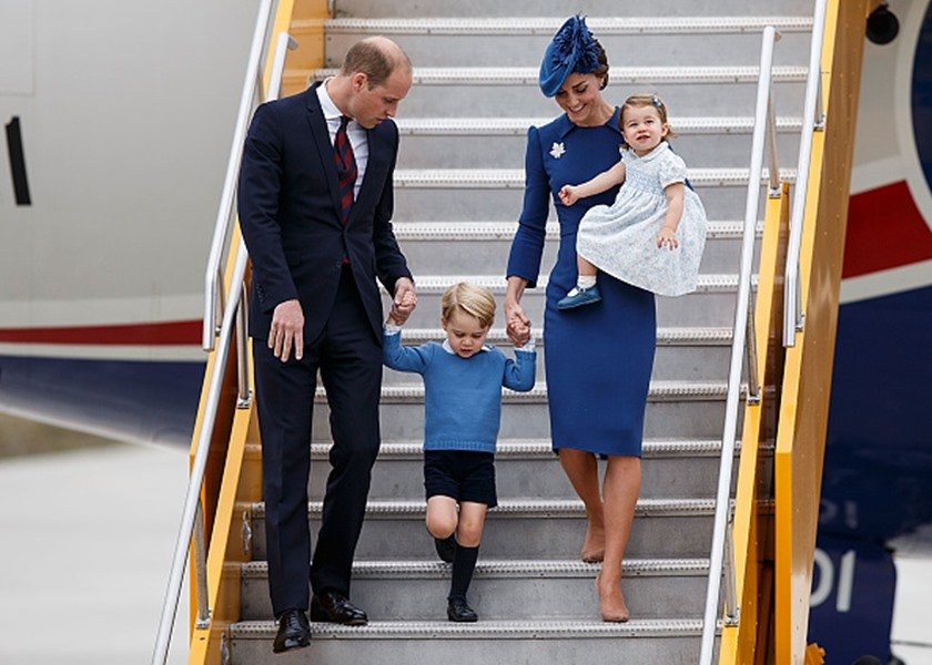 Príncipe William, príncipe George, Kate Middleton e princesa Charlotte