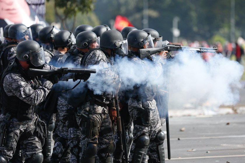 policia manifestacao tiro brasilia
