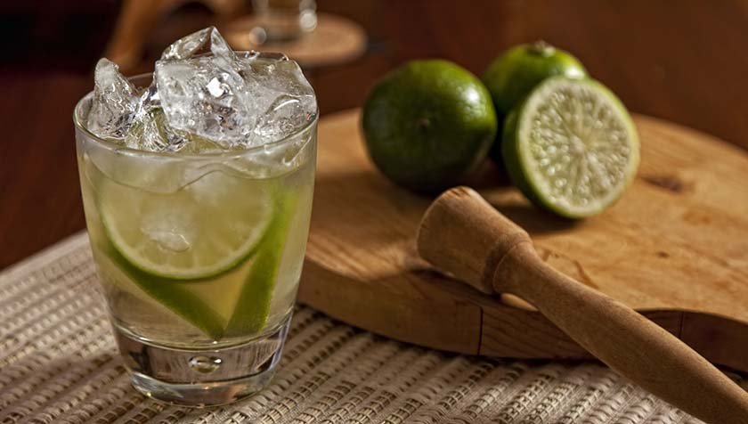 Brazilian Caipirinha Drink with Lime