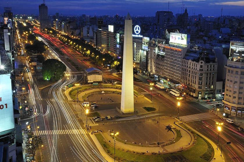 Obelisk and Avenue of 9 de Julio, Buenos Aires, Argentina