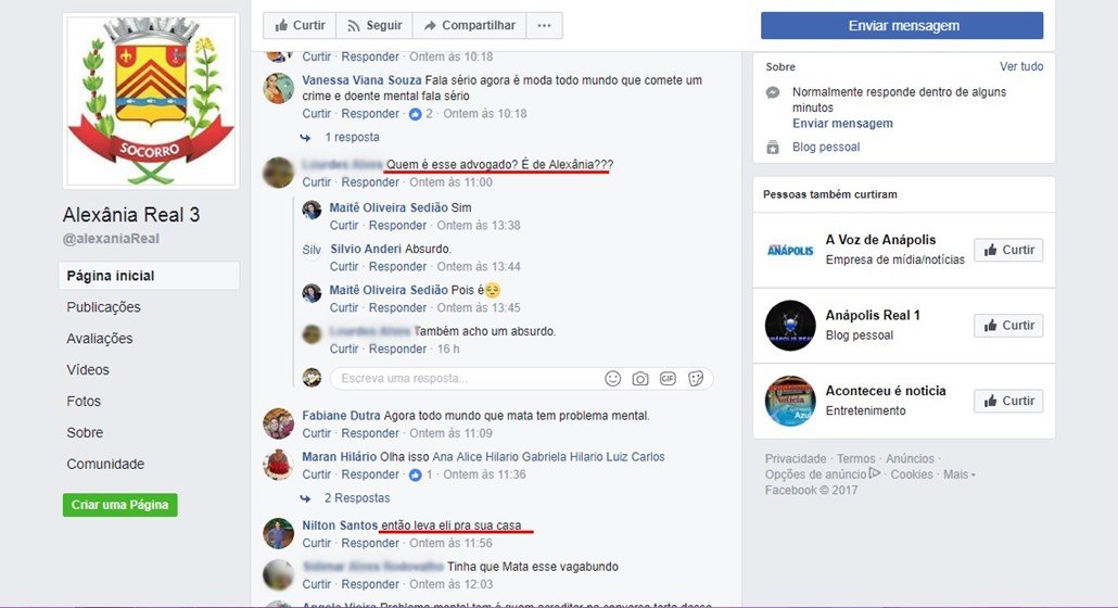 ameaças facebook joel pires de lima misael advogado