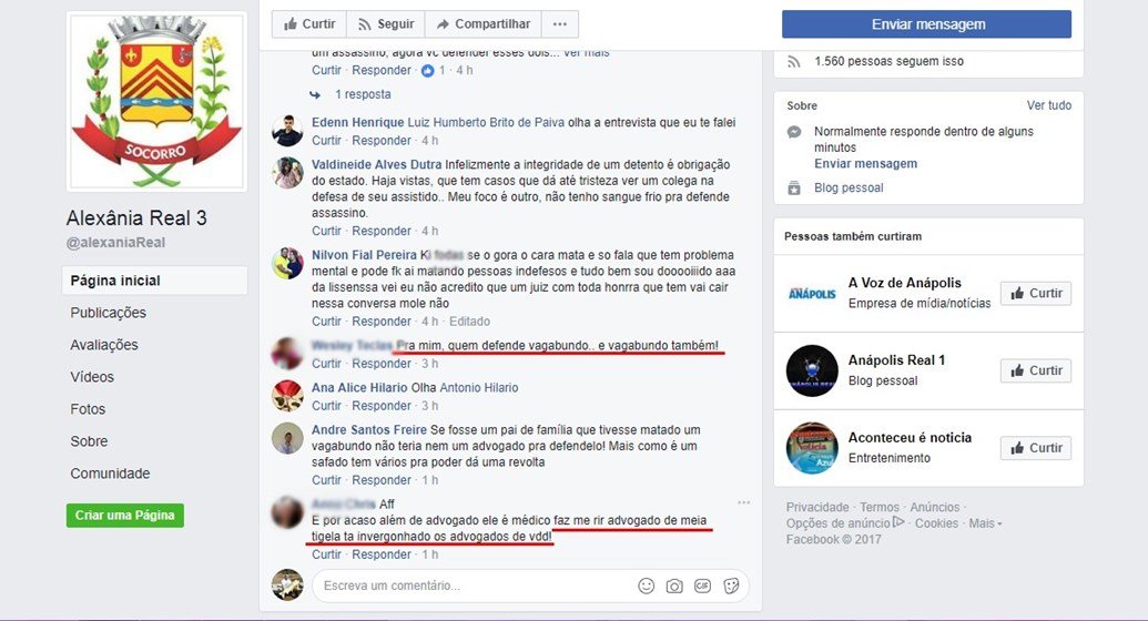 ameaças facebook joel pires de lima misael advogado