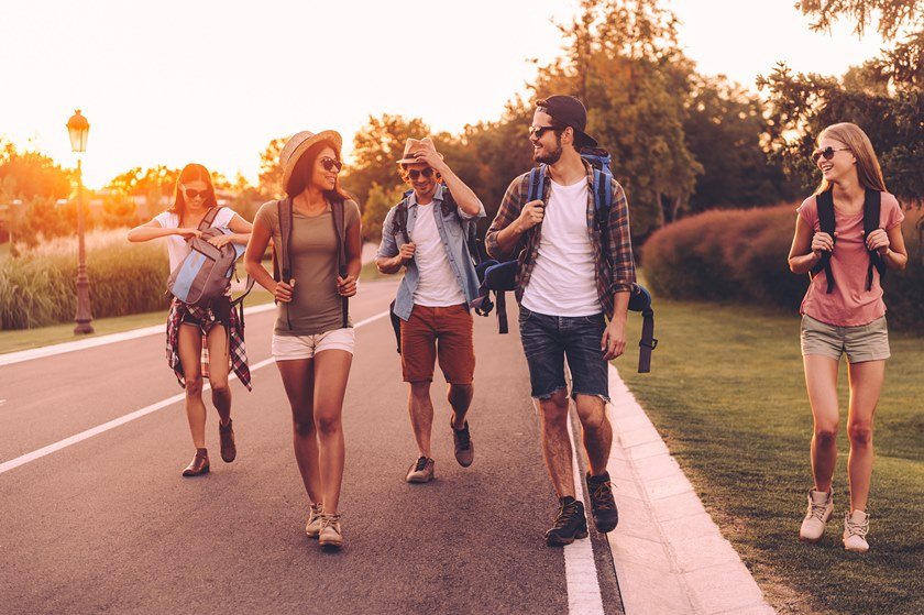 Enjoying summer hike.
