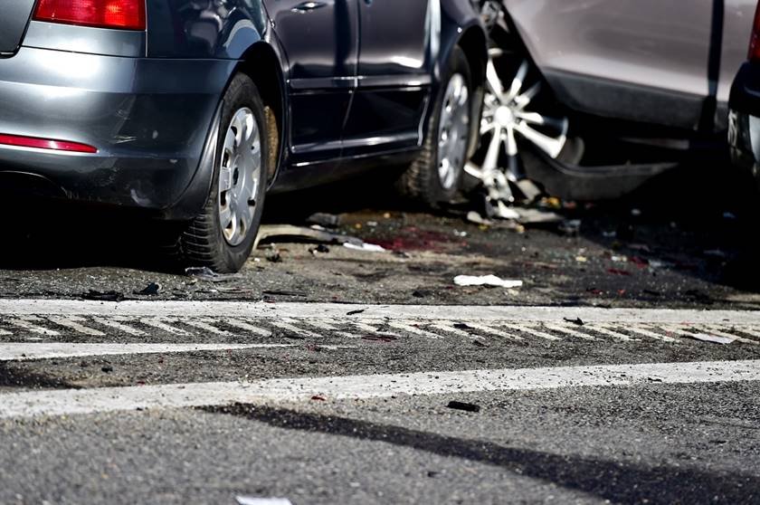 Damage automobile after a car crash