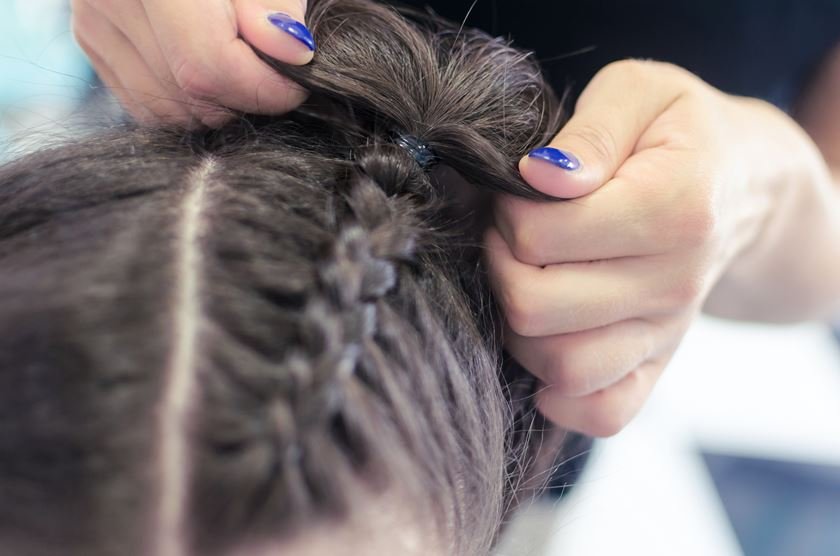 Weave or pigtail hairstyle