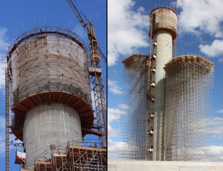 detalhe da construção do cálice da Torre Digital - ArPDF