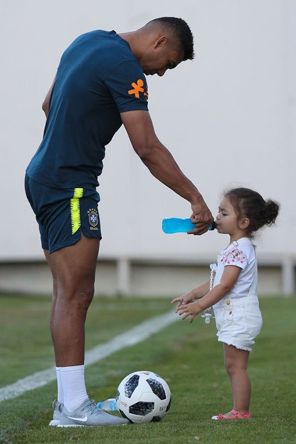 Treino Seleção Brasileira com os filhos