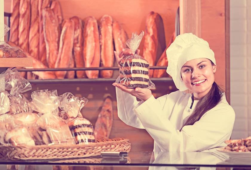 Female staff in local bakery