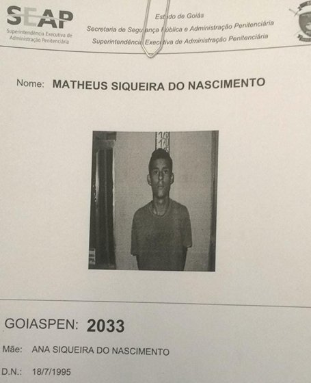 matheus siqueira do nascimento fuga luziania