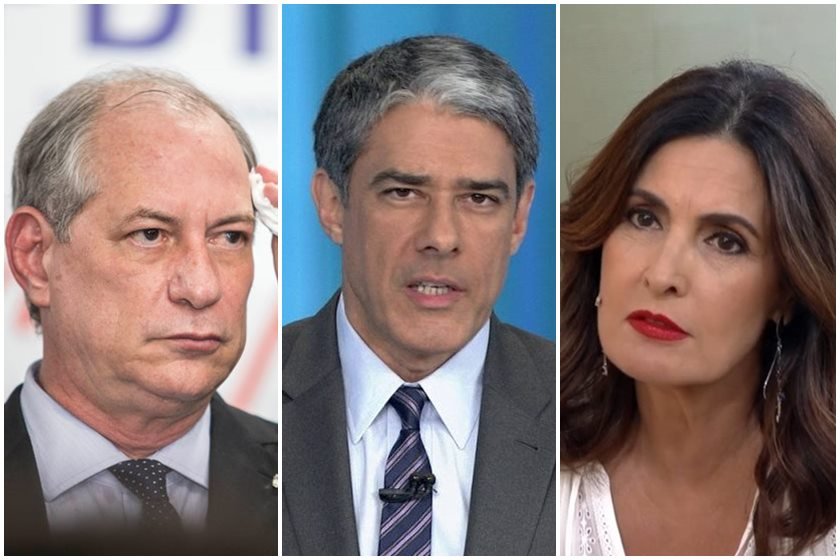 Ciro Gomes faz brincadeira com Bonner F tima e T lio Gad lha