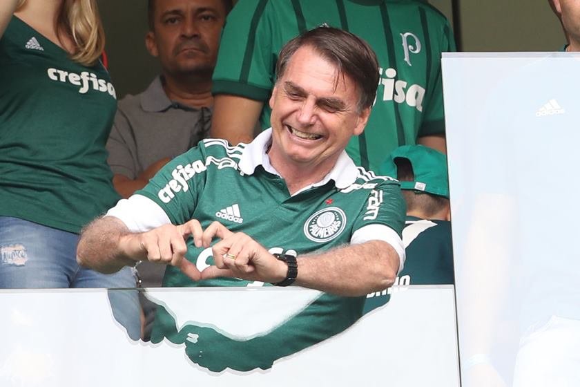 Bolsonaro chega ao Allianz Parque para assistir a partida entre Palmeiras e Vitória