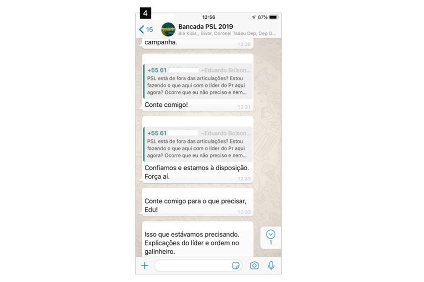 Briga ocorreu na madrugada desta quinta-feira no grupo de WhatsApp batizado de "Bancada PSL 2019"