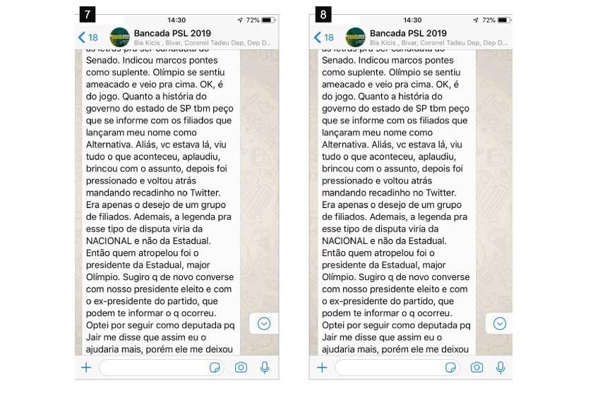 Briga ocorreu na madrugada desta quinta-feira no grupo de WhatsApp batizado de "Bancada PSL 2019"