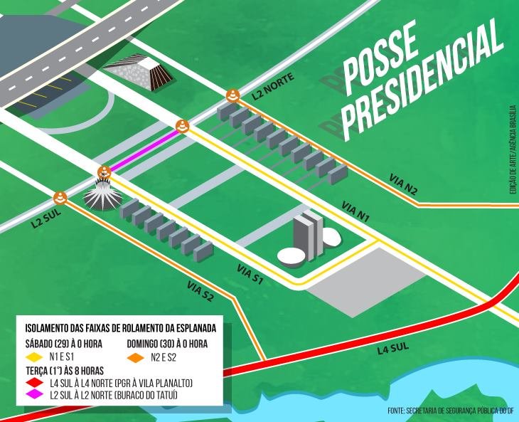 Esplanada e vias adjacentes serão fechadas por 48 horas