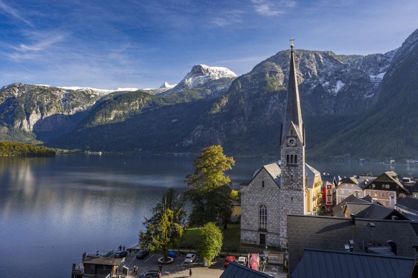 Village of Hallstatt, Lake Hallstatt, Austria, Europe