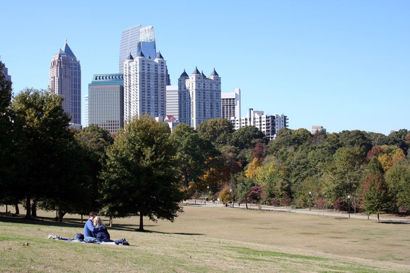 Lovers in a City Park