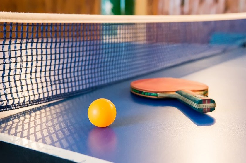 Table tennis – racket, ball, table
