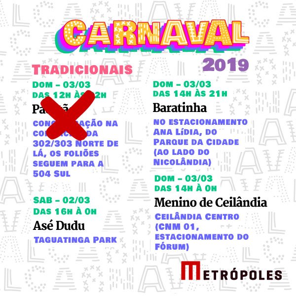 Calendário do carnaval 2019 2