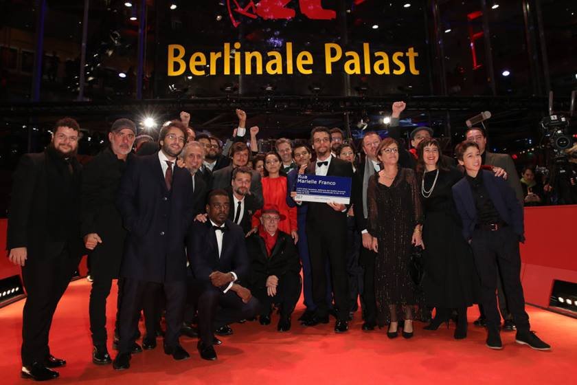 Equipe de Marighella durante o 69º Festival Internacional de Cinema de Berlim
