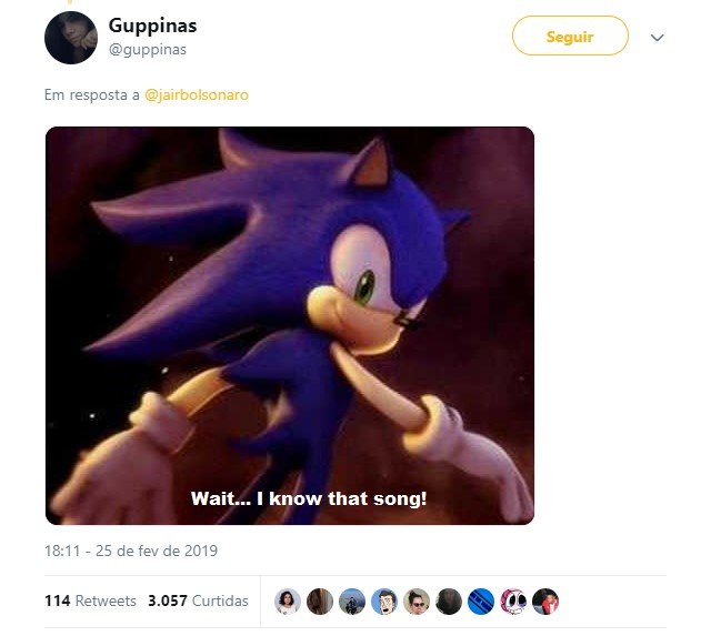 Música do game Sonic é usada em vídeo de Jair Bolsonaro e perfil