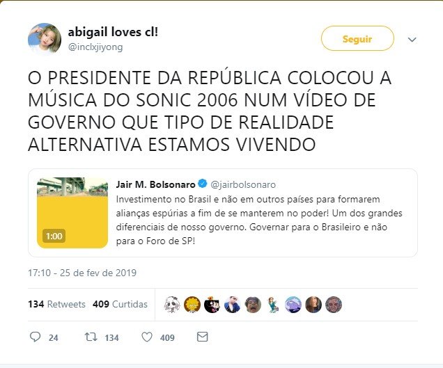 Em vídeo publicitário, Bolsonaro usa trilha de game e Sonic reage