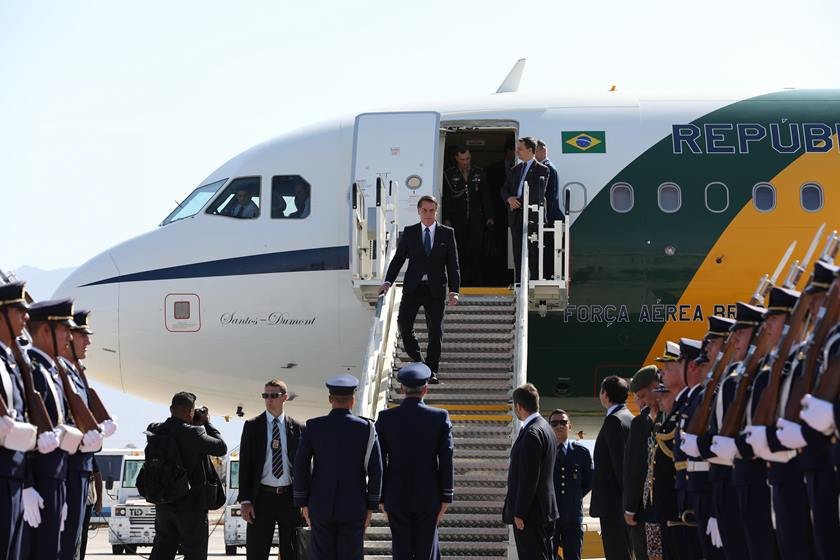 Jair Bolsonaro chegando ao Chile