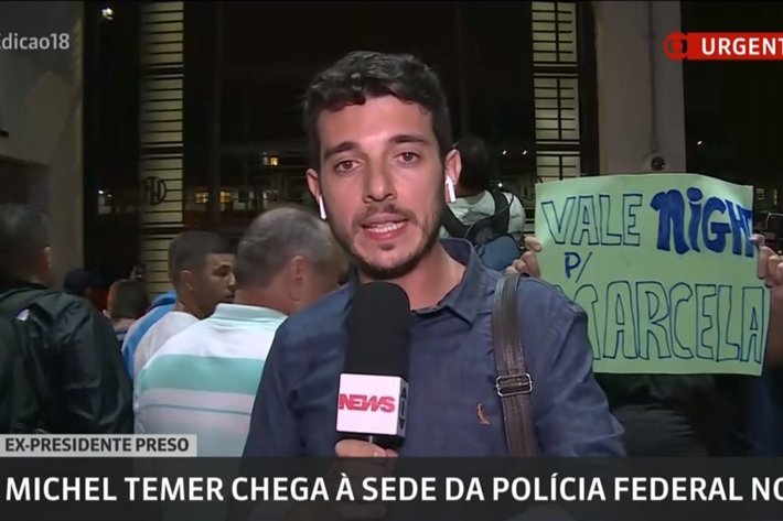 Homem dá “vale night para Marcela Temer” ao vivo na GloboNews