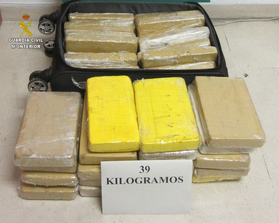 Cocaína apreendida em avião da FAB, na Espanha, em junho de 2019