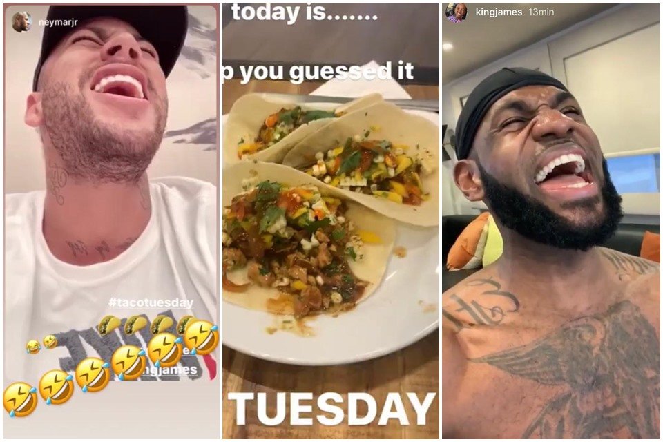 LeBron James e Neymar se divertem com “Taco Tuesday” no Instagram