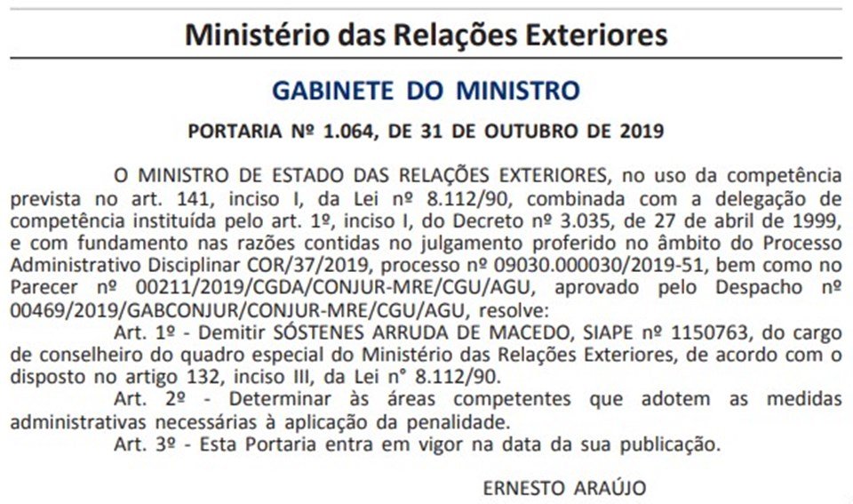 Reprodução/Diário Oficial da União