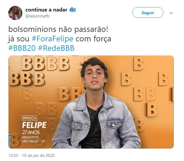 BBB20: Antes Do Reality Começar, Web Faz Campanha Contra Felipe ...