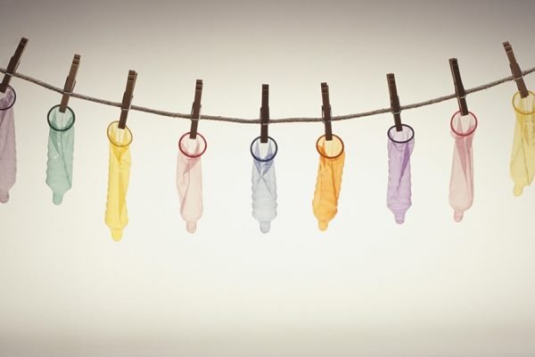 Color photography of condoms
