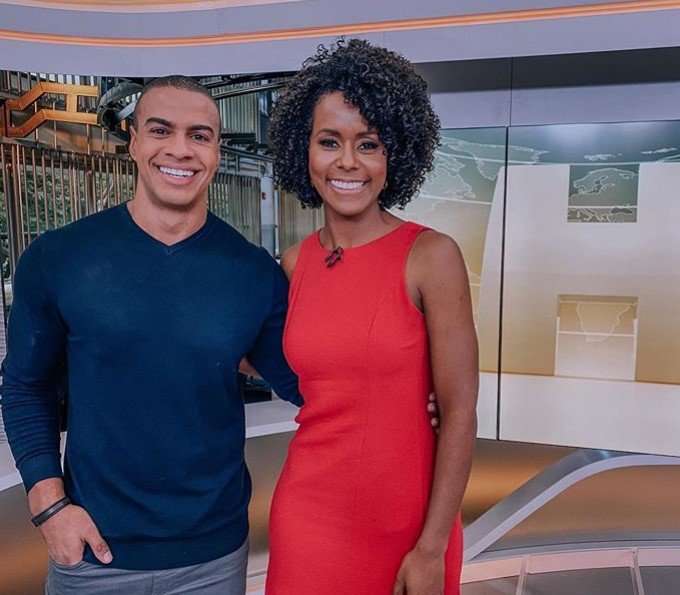 Apresentador Thiago Oliveira, da Globo, e Maju Coutinho