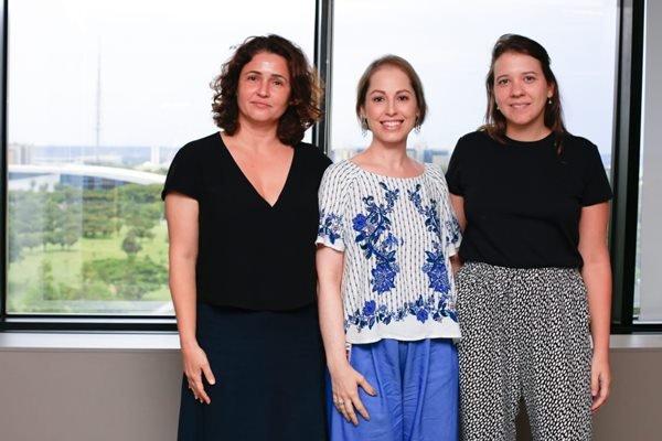 Equipe do projeto Elas por Elas: Erica Montenegro, Priscilla Borges e Olívia Meireles