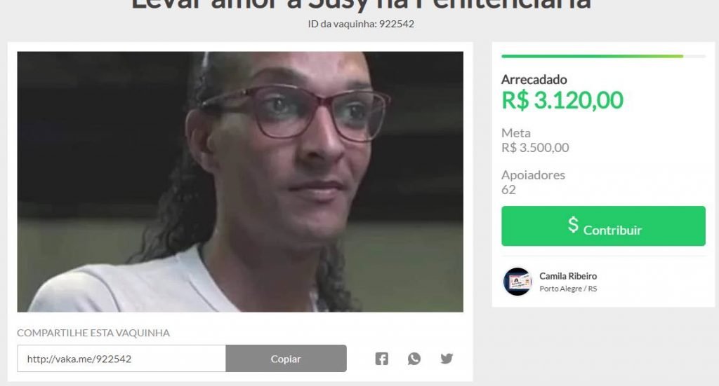 Vakinha online para transexual Susy