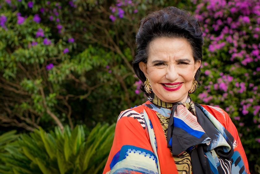 Moema Leão em sua casa