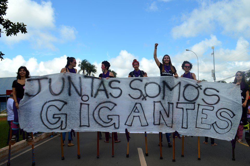 Manifestação contra violência contra a mulher no DF