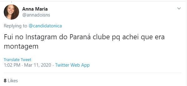 Tweet sobre o pênis do técnico do Paraná Allan Aal