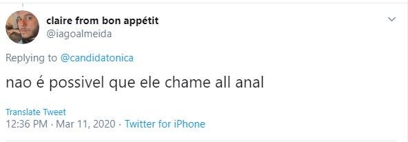 Tweet sobre o pênis do técnico do Paraná Allan Aal