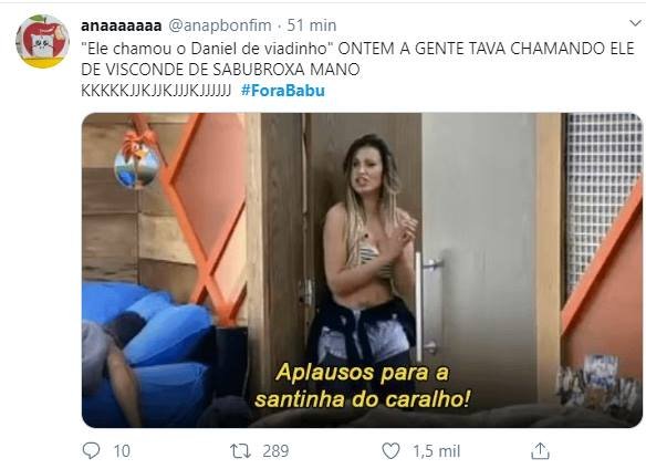 Twitter pede fora babu