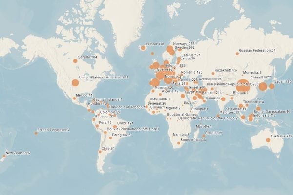 Mapa do Google mostra casos de coronavírus no mundo.