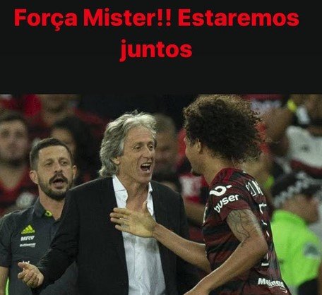 Print do Instagram do Willian Arão em post com Jorge Jesus