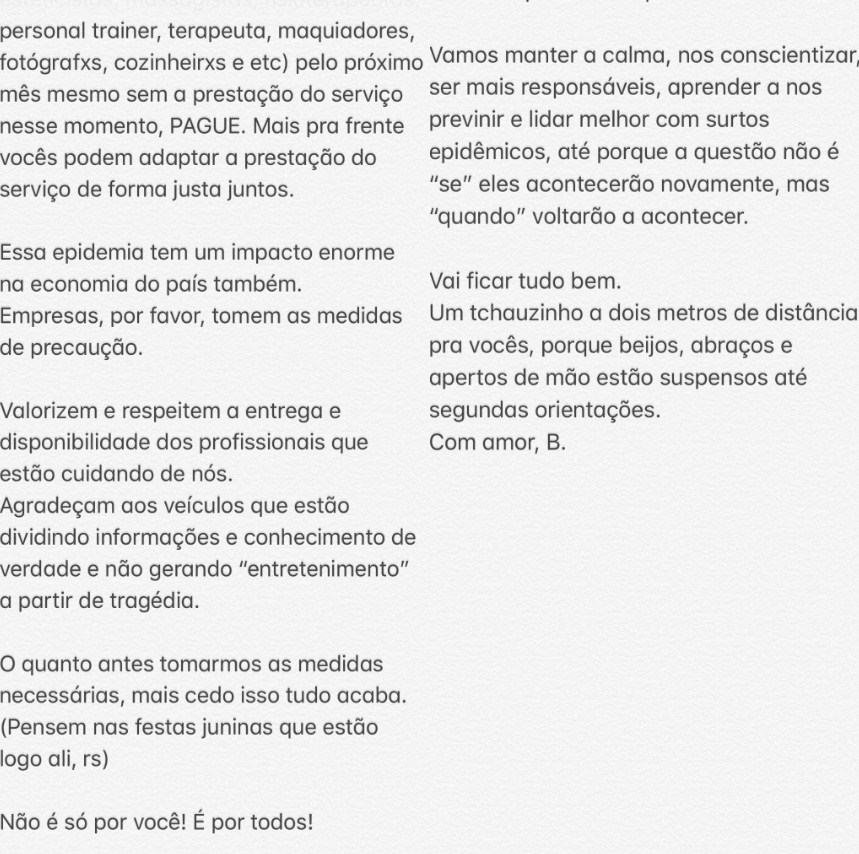 Post de Bruna Marquezine no Twitter