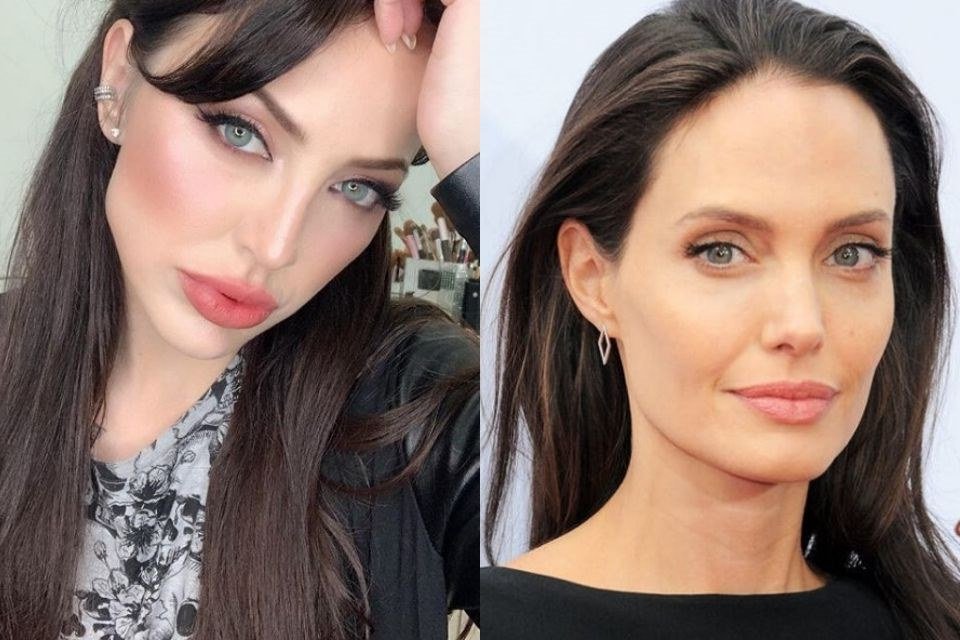 angelina jolie e sósia brasileira