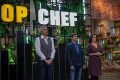 Jurados do Top Chef Brasil durante as gravações do programa da Record TV