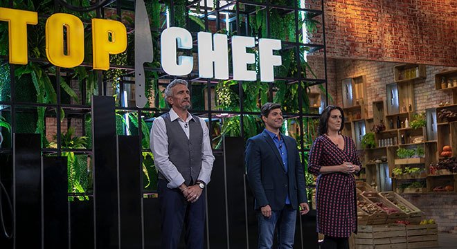 Jurados do Top Chef Brasil durante as gravações do programa da Record TV