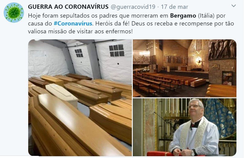 caixões nas igrejas