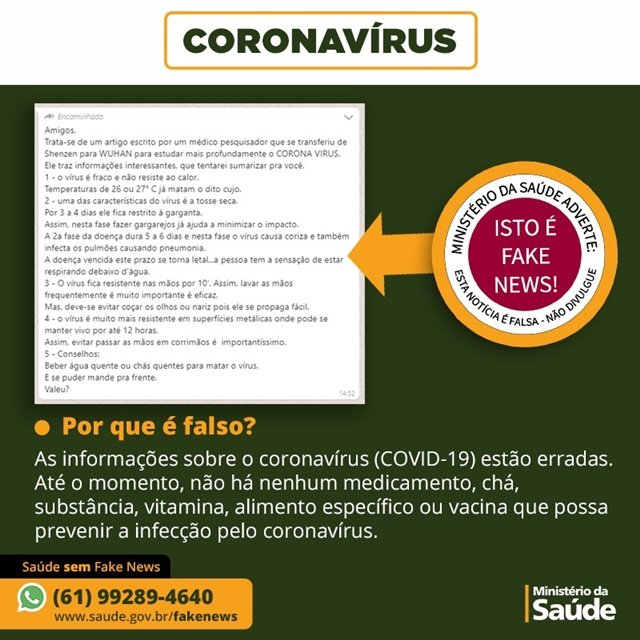 Fake news sobre coronavírus