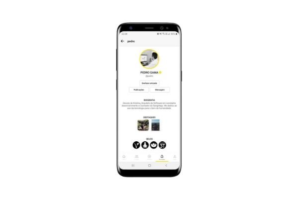 Mockup de aplicativo SanghApp