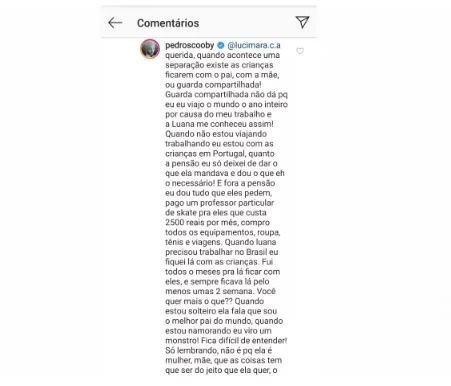Pedro Scooby comenta sobre Piovani